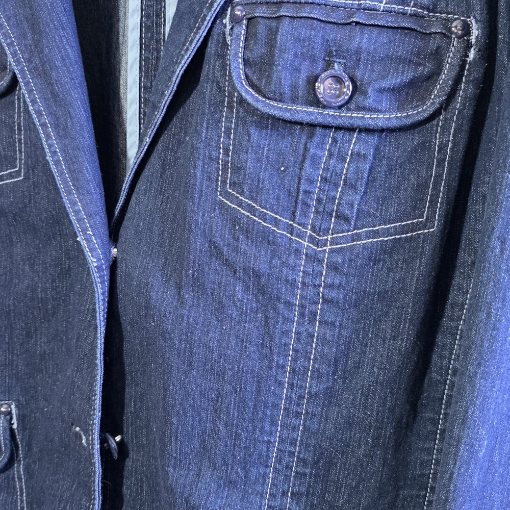 Denim‎ & Co Retro Vintage Distressed Denim Jacket Sz 2X - Picture 4 of 11